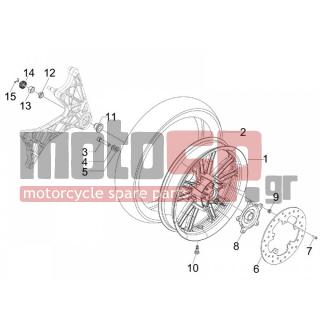 Aprilia - SR MAX 125 2011 - Πλαίσιο - rear wheel - 274370 - ΒΙΔΑ ΔΙΣΚΟΦΡΕΝΟΥ BEV-NEXUS-MP3-SR M6X25