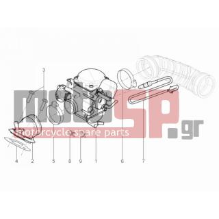 Aprilia - SR MOTARD 125 4T E3 2013 - Engine/Transmission - CARBURETOR COMPLETE UNIT - Fittings insertion
