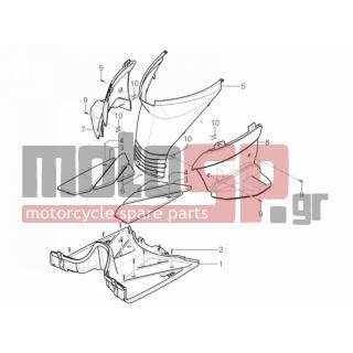 Aprilia - SR MOTARD 125 4T E3 2013 - Body Parts - Central fairing - Sill - 254485 - ΑΣΦΑΛΕΙΑ ΜΕΓΑΛΗ (6Χ100 MM)