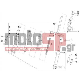 Aprilia - SR MOTARD 125 4T E3 2013 - Αναρτήσεις - Fork / bottle steering - Complex glasses - 668572 - Έλασμα στήριξης αριστ.