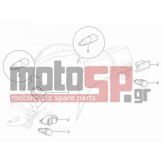 Aprilia - SR MOTARD 50 2T E3 2012 - Electrical - Switchgear - Switches - Buttons - Switches - 294434 - Headlight selector