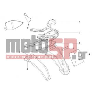 Aprilia - SR MOTARD 50 2T E3 2012 - Body Parts - Aprons back - mudguard - 664434 - ΒΑΣΗ ΠΙΝΑΚΙΔΑΣ SR MOT 50-125