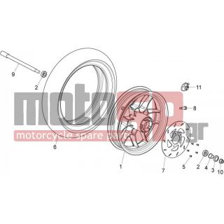 Aprilia - SR MOTARD 50 2T E3 2012 - Frame - front wheel - 271740 - ΠΑΞΙΜΑΔΙ ΜΠΡ ΤΡ TYPHOON-X8-SHIVER-DORSO