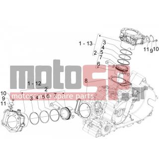 Aprilia - SRV 850 4T 8V E3 2013 - Κινητήρας/Κιβώτιο Ταχυτήτων - Complex cylinder-piston-pin