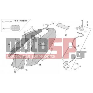 Aprilia - TUONO RSV 1000 2005 - Body Parts - Coachman. BACK - Tail - AP8168093 - Καπάκι εμπρός ουράς καυσ.