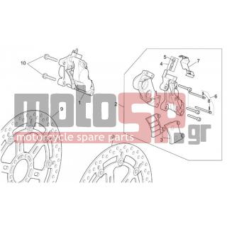 Aprilia - TUONO RSV 1000 2002 - Brakes - Caliper BRAKE FRONT, ST-RS version