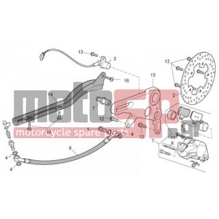 Aprilia - TUONO RSV 1000 2009 - Brakes - Caliper BRAKE BACK - AP8152302 - ΒΙΔΑ M5X12