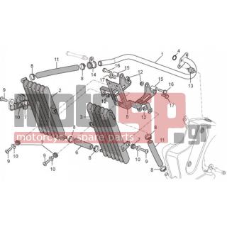Aprilia - TUONO RSV 1000 2008 - Κινητήρας/Κιβώτιο Ταχυτήτων - Oil Cooler - AP8104341 - Ψυγείο δεξιά