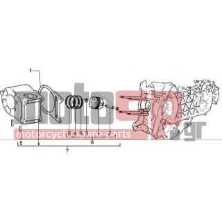 Gilera - DNA 125 < 2005 - Engine/Transmission - Total cylinder-piston-button - 828148 - Τσιμούχα βάσης κυλίνδρου 0,8 mm