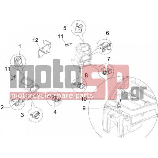 Gilera - FUOCO 500 4T-4V IE E3 LT 2013 - Electrical - Switchgear - Switches - Buttons - Switches - 583575 - ΒΑΛΒΙΔΑ ΜΑΝ ΣΤΟΠ-ΜΙΖΑ SCOOTER (ΠΡΙΖΑ)