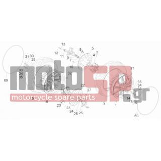 Gilera - FUOCO 500 E3 2007 - Πλαίσιο - front wheel - 598654 - ΜΟΥΑΓΙΕ ΜΠΡ ΤΡΟΧΟΥ VESPA GT-MP3 ΜΕ ΓΡ ΑΤ