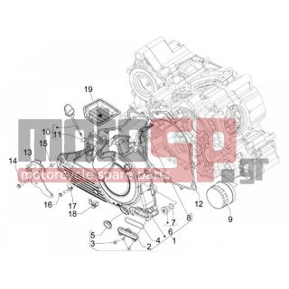Gilera - GP 800 2010 - Engine/Transmission - COVER flywheel magneto - FILTER oil