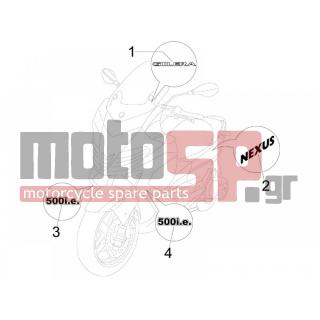 Gilera - NEXUS 500 E3 2008 - Body Parts - Signs and stickers