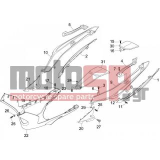Gilera - NEXUS 500 E3 2006 - Body Parts - Side skirts - Spoiler - 97505600NG - ΠΛΕΥΡΟ ΑΡ GILERA NEXUS NERO MΕΤ 94/Α