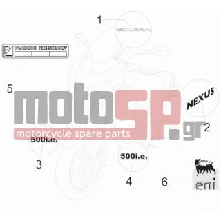 Gilera - NEXUS 500 E3 2011 - Body Parts - Signs and stickers