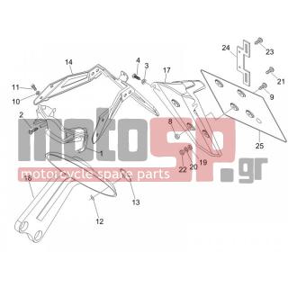 Gilera - NEXUS 500 E3 2009 - Body Parts - Aprons back - mudguard - 18591 - Βίδα M4x14