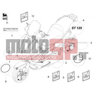 Gilera - RUNNER 125 ST 4T E3 2011 - Εξωτερικά Μέρη - Signs and stickers - 67229600A2 - ΑΥΤ/ΤΑ ΣΕΤ RUNNER ST ΣΠΟΙΛ ΜΥ10 ΚΟΚΚ
