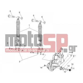 PIAGGIO - BEVERLY 500 IE E3 2006 - Suspension - Place BACK - Shock absorber