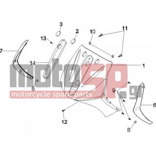 PIAGGIO - BEVERLY 500 IE E3 2007 - Body Parts - mask front - 62004440F2 - ΠΟΔΙΑ ΜΠΡ BEVERLY 500 GRIZ EXCAL 738