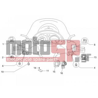 PIAGGIO - BEVERLY 500 IE E3 2007 - Electrical - Switchgear - Switches - Buttons - Switches