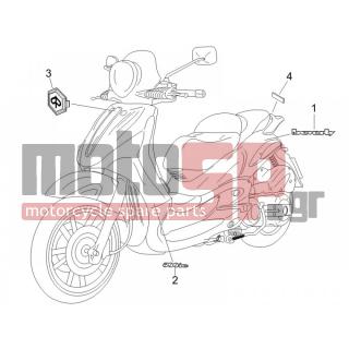PIAGGIO - BEVERLY 500 IE E3 2007 - Body Parts - Signs and stickers - 295486 - ΣΗΜΑ ΠΟΔΙΑΣ 