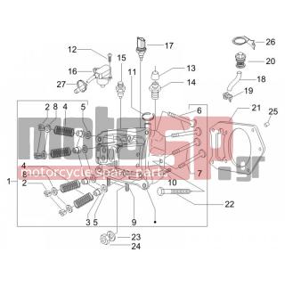 PIAGGIO - BEVERLY 500 IE E3 2008 - Engine/Transmission - Group head - valves - 434541 - ΒΙΔΑ M6X16 SCOOTER CL10,9