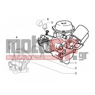 PIAGGIO - CARNABY 125 4T E3 2007 - Engine/Transmission - CARBURETOR COMPLETE UNIT - Fittings insertion