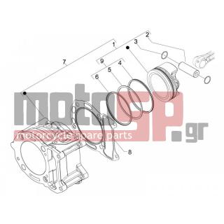 PIAGGIO - CARNABY 200 4T E3 2008 - Engine/Transmission - Complex cylinder-piston-pin - 875112 - ΦΛΑΝΤΖΑ ΚΥΛΙΝΔΡΟΥ SCOOTER 125300 0,4mm