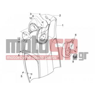 PIAGGIO - CARNABY 200 4T E3 2008 - Body Parts - Storage Front - Extension mask - 65452600AL - ΠΟΔΙΑ ΕΣΩΤΕΡΙΚΗ CARNABY ΜΠΛΕ 230/A