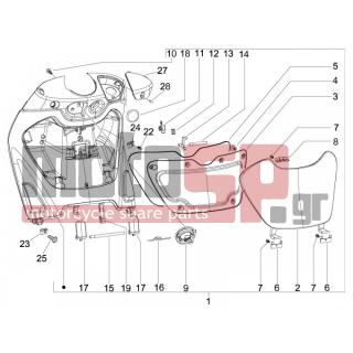 PIAGGIO - BEVERLY 125 2005 - Body Parts - Storage Front - Extension mask