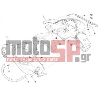 PIAGGIO - FLY 125 4T 3V IE E3 DT 2013 - Εξωτερικά Μέρη - COVER steering - 5A000002000DE - ΚΑΠΑΚΙ ΤΙΜ FLY 50125 MY12 ΜΠΛΕ 222/Α