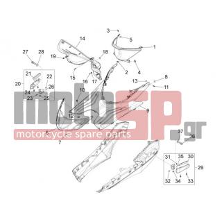 PIAGGIO - FLY 125 4T 3V IE E3 DT 2013 - Body Parts - Central fairing - Sill - 673679000C - ΚΑΠΑΚΙ ΚΕΝΤΡ ΚΙΝ FLY 50150 ΜΑΥΡΟ 80