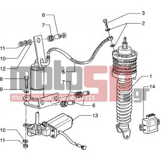 PIAGGIO - HEXAGON 125 < 2005 - Suspension - Shock absorber BACK, automatically adjustable - 127927 - ΦΛΑΝΤΖΑ ΒΙΔΑΣ ΜΑΡΚ #10x#14x1