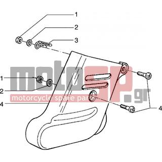 PIAGGIO - HEXAGON 125 < 2005 - Suspension - Cover Shock absorber FRONT - 259348 - ΒΙΔΑ M 6X18 mm ΜΕ ΑΠΟΣΤΑΤΗ
