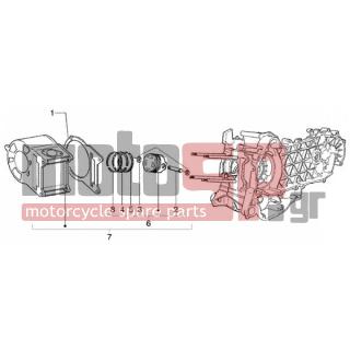 PIAGGIO - BEVERLY 125 RST < 2005 - Engine/Transmission - Total cylinder-piston-button