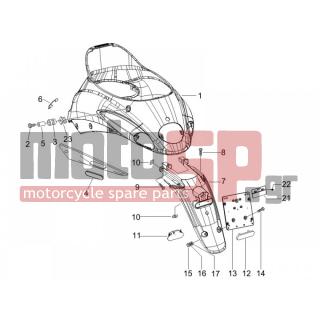 PIAGGIO - LIBERTY 125 4T E3  2008 - Body Parts - Aprons back - mudguard