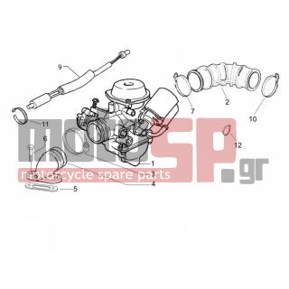 PIAGGIO - LIBERTY 125 4T SPORT E3 2006 - Engine/Transmission - CARBURETOR COMPLETE UNIT - Fittings insertion