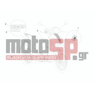 PIAGGIO - LIBERTY 150 4T E3 MOC 2011 - Body Parts - Signs and stickers - 624554 - ΣΗΜΑ ΠΟΔΙΑΣ 