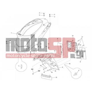 PIAGGIO - LIBERTY 150 4T E3 MOC 2011 - Body Parts - Aprons back - mudguard - 254485 - ΑΣΦΑΛΕΙΑ ΜΕΓΑΛΗ (6Χ100 MM)