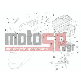 PIAGGIO - LIBERTY 150 4T E3 MOC 2011 - Body Parts - grid back - 656657 - ΒΙΔΑ ΜΕ ΡΟΔΕΛΑ ΒΑΛΙΤΣΑΣ LIBERTY RST
