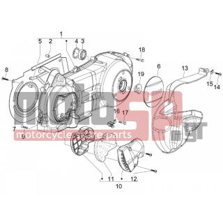 PIAGGIO - BEVERLY 125 TOURER E3 2007 - Engine/Transmission - COVER sump - the sump Cooling - 621126 - ΚΑΠΑΚΙ ΑΕΡΑΓΩΓΟΥ ΙΜΑΝΤΑ BEV RST 125/250