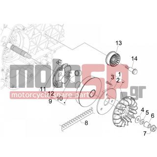 PIAGGIO - BEVERLY 125 TOURER E3 2007 - Engine/Transmission - driving pulley - 833989 - ΡΑΟΥΛΟ ΤΕΝΤ ΙΜΑΝΤΑ LEAD 125300 4Τ