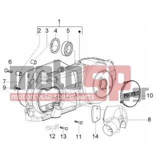 PIAGGIO - LIBERTY 200 LEADER RST < 2005 - Engine/Transmission - COVER transmission - 834266 - ΔΙΑΦΡΑΓΜΑ ΑΕΡΟΣ GT 200-X8