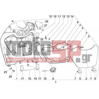 PIAGGIO - BEVERLY 125 TOURER E3 2010 - Body Parts - Storage Front - Extension mask