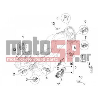PIAGGIO - MP3 250 IE LT 2008 - Electrical - Switchgear - Switches - Buttons - Switches