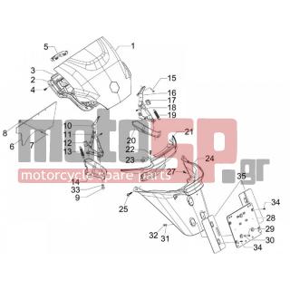 PIAGGIO - MP3 300 4T 4V IE ERL IBRIDIO 2010 - Body Parts - Aprons back - mudguard