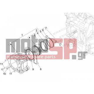 PIAGGIO - MP3 300 4T 4V IE ERL IBRIDIO 2010 - Engine/Transmission - Complex cylinder-piston-pin - 876457 - ΚΥΛΙΝΔΡΟΣ SCOOTER 300 CC 4T