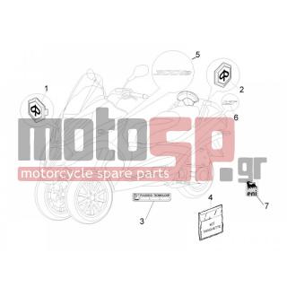 PIAGGIO - MP3 300 IE LT - MP3 300 IE LT SPORT 2014 - Body Parts - Signs and stickers