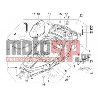 PIAGGIO - MP3 300 IE LT TOURING 2012 - Body Parts - bucket seat - 623178 - ΚΑΠΑΚΙ ΜΠΑΤΑΡΙΑΣ MP3 125300
