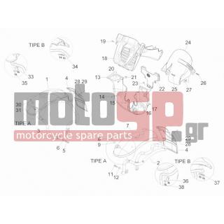 PIAGGIO - MP3 300 IE LT TOURING 2012 - Body Parts - Apron radiator - Feather - 623255 - ΚΑΠΑΚΙ ΜΠΡΟΣ ΤΡΟΧΩΝ MP3-FUOCO